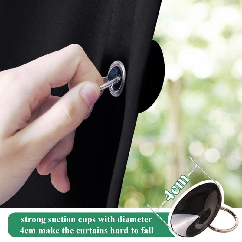 Temporary Blackout Blind Curtain For Window with Adjustable Suction Cups